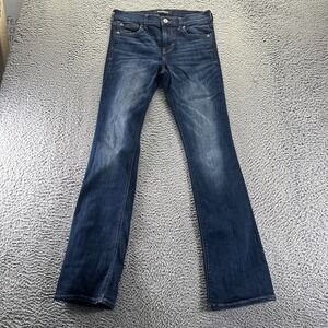 Express Barely Jeans Womens 2 Blue Cotton Denim Bootcut Mid-Rise Workwear Faded